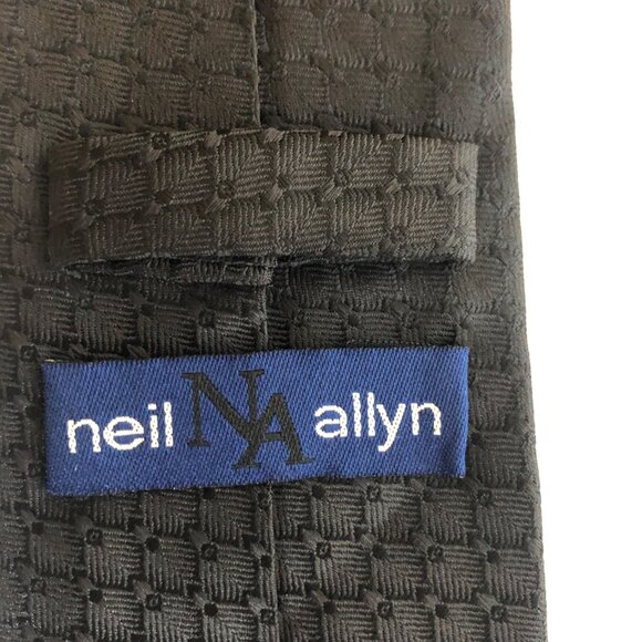 Neil Allyn Black Pre-tied Mens Necktie 19 inch Adjustable Office Work Formal - Picture 5 of 6